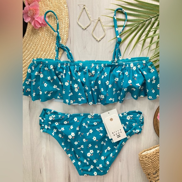 Billabong πβοΈ Sea Green Girlsβ Floral Bikini πΊπΉππ«§ - Picture 9 of 12